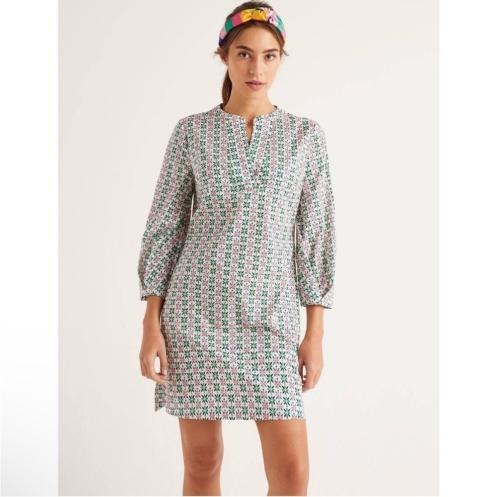 Boden Roberta Kaftan in Ivory Plumeria Dress Tunic Beach Cover Up Size 8 NWT